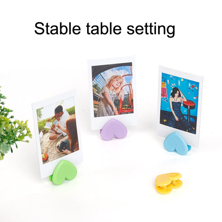 5sets Cute Color Love Clip Desktop Bracket Picture Hanging Wall Decoration Memo Clip, Love Clip