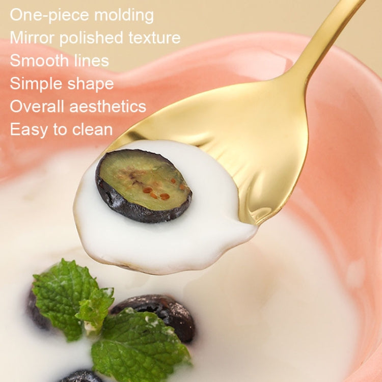 Stainless Steel Water Droplet Shell Spoon Ice Cream Spoon Coffee Mixing Spoon, Stainless Steel Color, Gold, Rose Gold, Colorful, Blue, Black