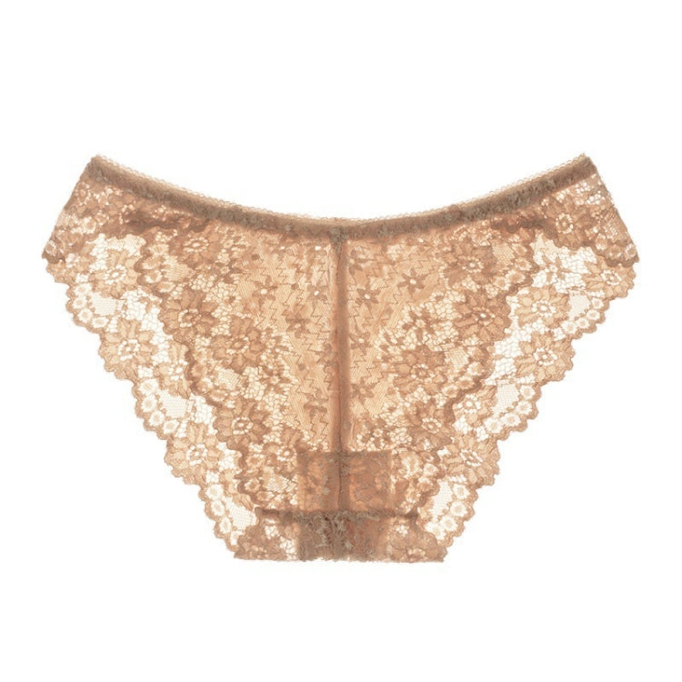 Sexy Lace Seamless Underwear Women Ultra-Thin Low-Waisted Perspective Triangle Pants, M, L, XL, XXL