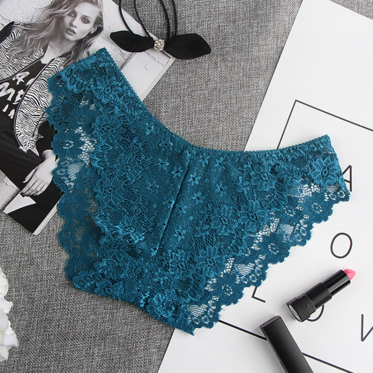 Sexy Lace Seamless Underwear Women Ultra-Thin Low-Waisted Perspective Triangle Pants, M, L, XL, XXL
