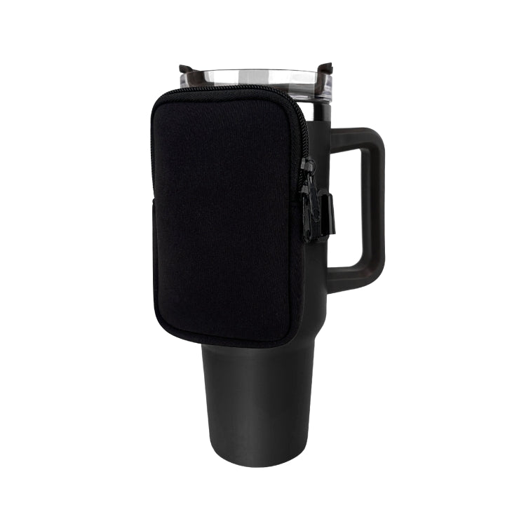 Water Cup Sided Storage Pockets With Zipper Fit For 40Oz Tumbler, Single Pocket