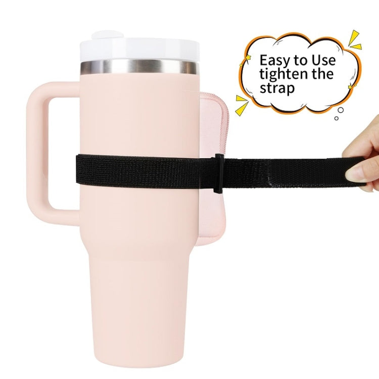 Water Cup Sided Storage Pockets With Zipper Fit For 40Oz Tumbler, Single Pocket