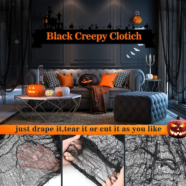 76 x 183cm Halloween Gauze Roving Polyester Cotton Haunted House DIY Decorative Gauze, Black Gauze, White Gauze, Beige Blood Stains Beige Blood Stains