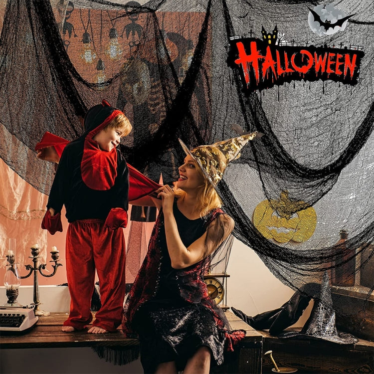 76 x 183cm Halloween Gauze Roving Polyester Cotton Haunted House DIY Decorative Gauze, Black Gauze, White Gauze, Beige Blood Stains Beige Blood Stains