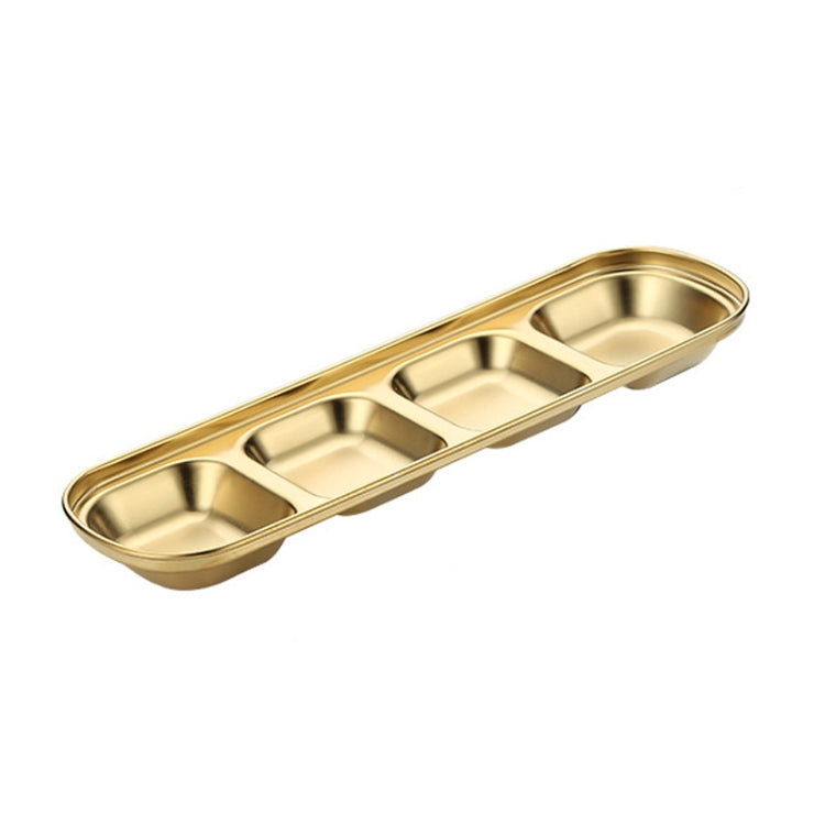 Stainless Steel Square Sauce Dish Hotpot Seasoning Disc Barbecue Tableware, 1 Grid (Silver), 2 Grid (Silver), 3 Grid (Silver), 4 Grid (Silver), 1 Grid (Gold), 2 Grid (Gold), 3 Grid (Gold), 4 Grid (Gold)