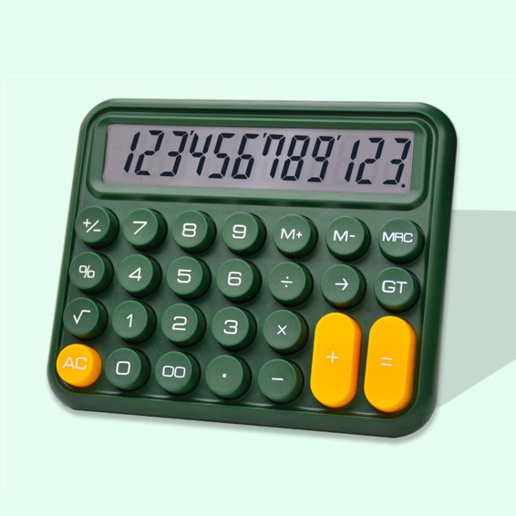 12-digit Mechanical Keyboard Calculator Cute Big Buttons Calculator, Large Green