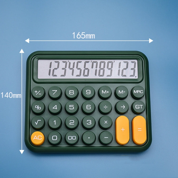 12-digit Mechanical Keyboard Calculator Cute Big Buttons Calculator, Large Green