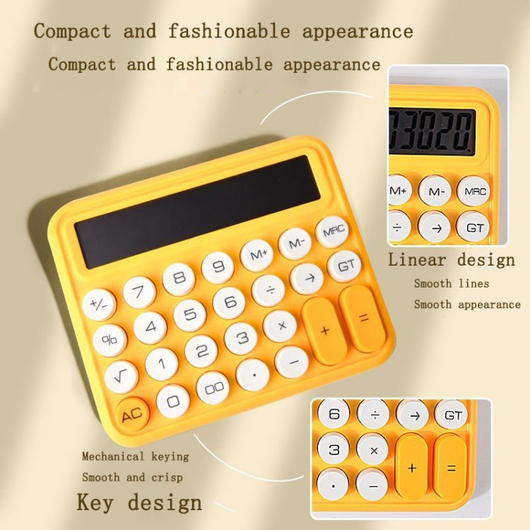 12-digit Mechanical Keyboard Calculator Cute Big Buttons Calculator, Large Green