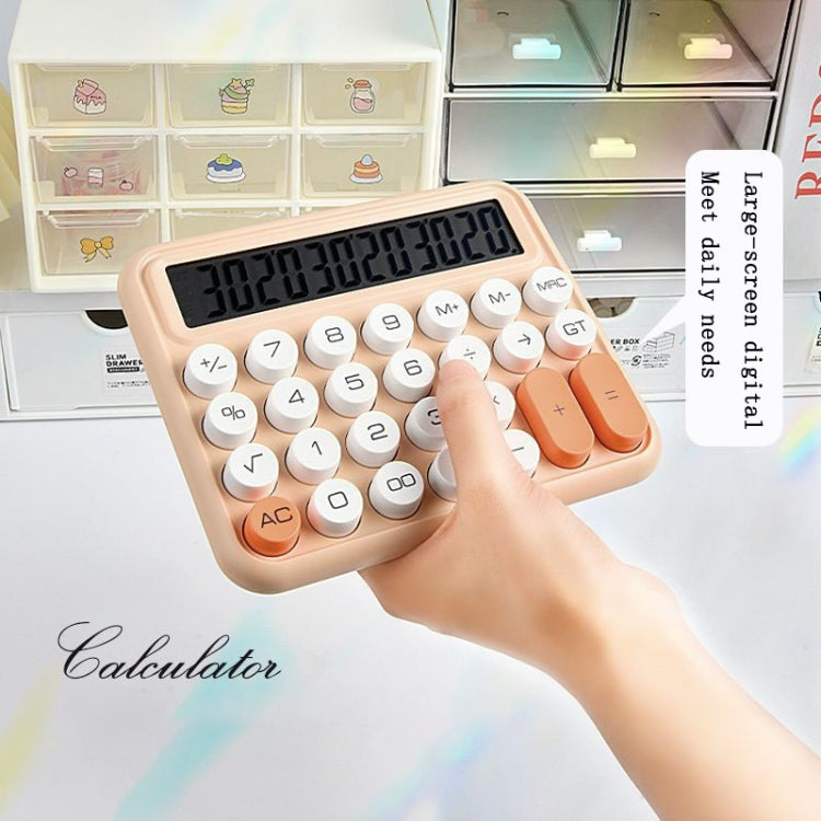12-digit Mechanical Keyboard Calculator Cute Big Buttons Calculator, Large Green