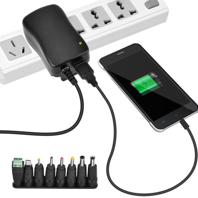 30W USB Interface Adjustable Power Adapter With Power Monitoring LED Light, US Plug, EU Plug, UK Plug, AU Plug