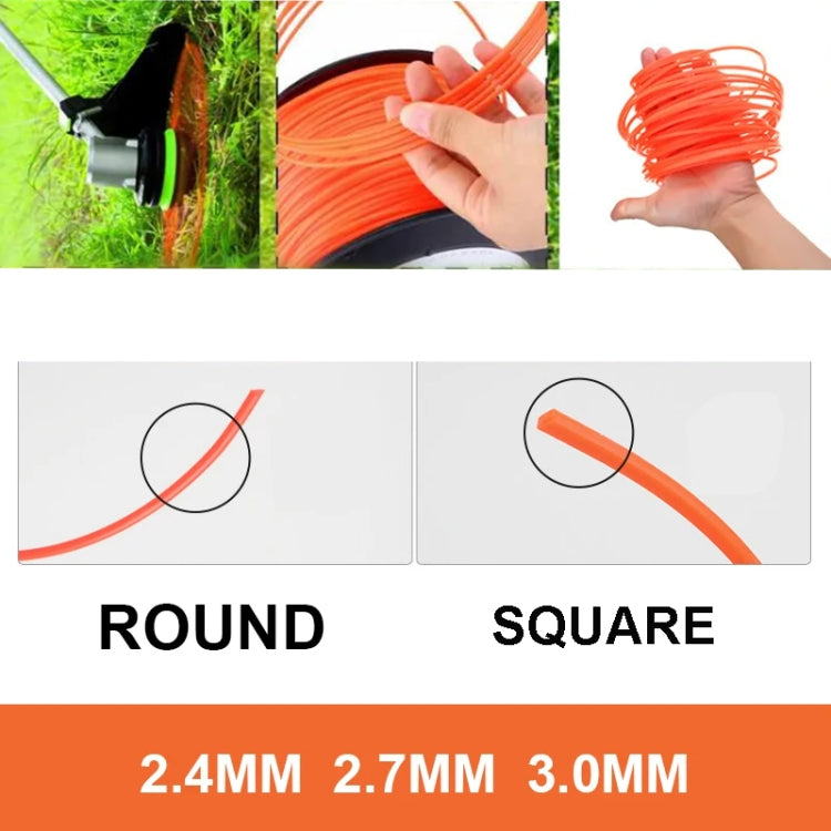 5LB Line Shaft Grass Rope Nylon Cutting Grass Rope, 2.4mm Round, 2.4mm Square, 2.7mm Round, 2.7mm Square, 3.0mm Round, 3.0mm Square