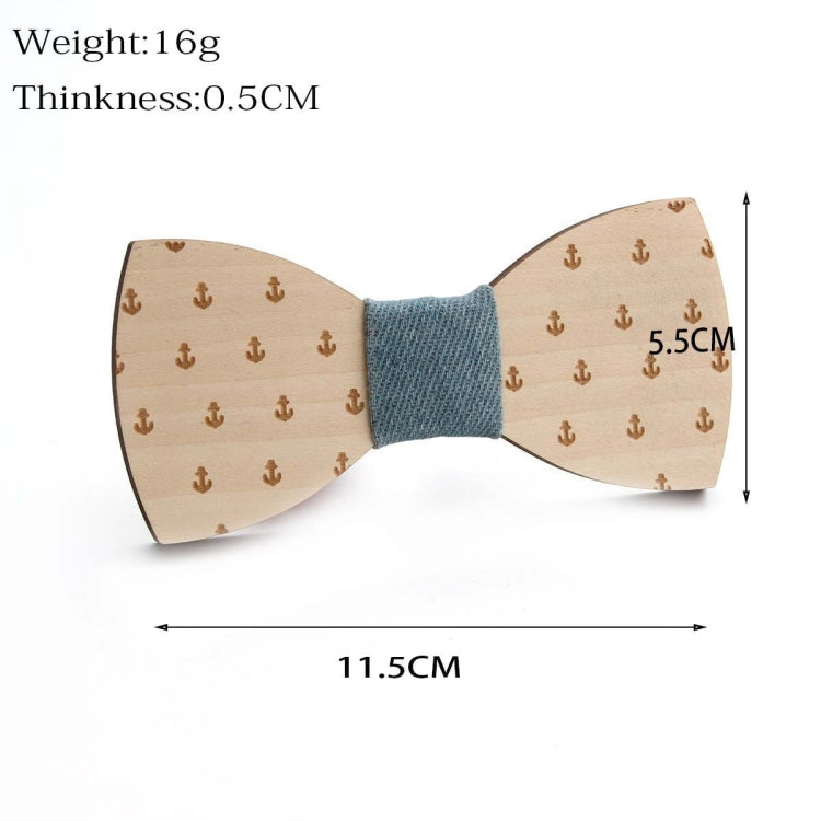 Wooden Bow Tie Men Bow Clothing Decoration, Elk Blue, Elk Black, Puzzle Blue, Puzzle Black, Music Blue, Music Black, Small Anchor Blue, Small Anchor Black