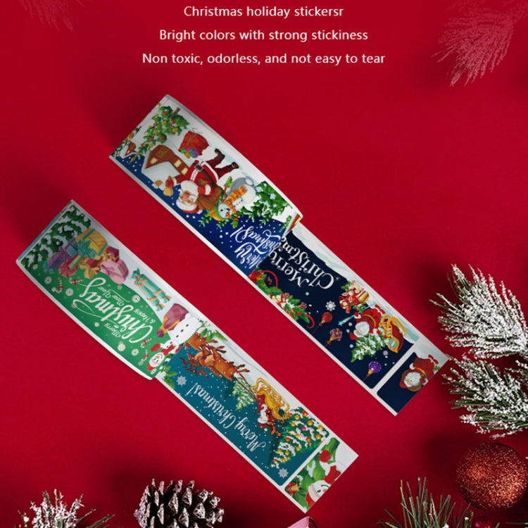 120pcs /Roll Christmas Self-adhesive Label Stickers Cartoon Printed Rectangular Sealing Sticker, K-147-R1