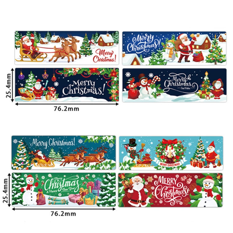 120pcs /Roll Christmas Self-adhesive Label Stickers Cartoon Printed Rectangular Sealing Sticker, K-147-R1