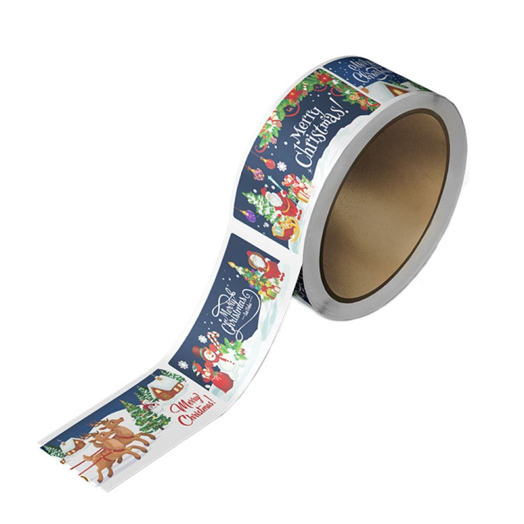 120pcs /Roll Christmas Self-adhesive Label Stickers Cartoon Printed Rectangular Sealing Sticker, K-147-R1