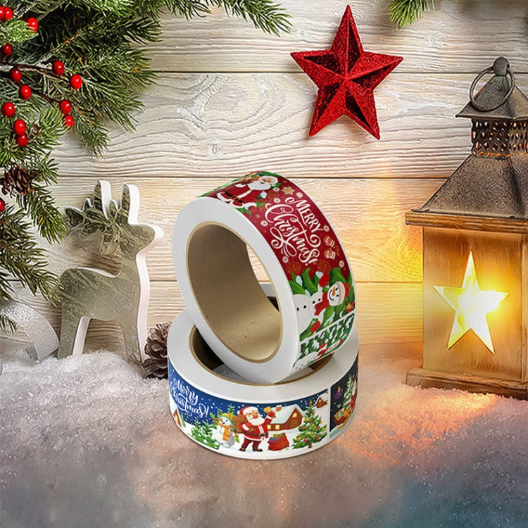 120pcs /Roll Christmas Self-adhesive Label Stickers Cartoon Printed Rectangular Sealing Sticker, K-147-R1