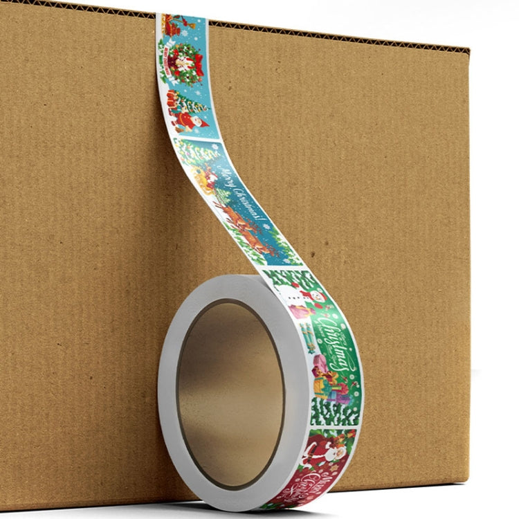 120pcs /Roll Christmas Self-adhesive Label Stickers Cartoon Printed Rectangular Sealing Sticker, K-147-R1