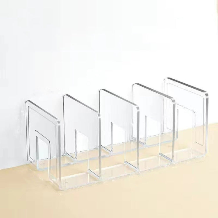 Acrylic Desktop Bookend Book Storage Rack Office Stationery Bookshelf, Regular Transparent, Thicken Transparent With Groove, Thicken Green, Thicken Purple