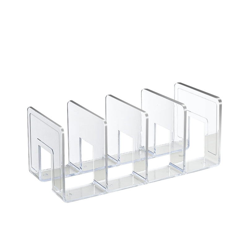 Acrylic Desktop Bookend Book Storage Rack Office Stationery Bookshelf, Regular Transparent, Thicken Transparent With Groove, Thicken Green, Thicken Purple