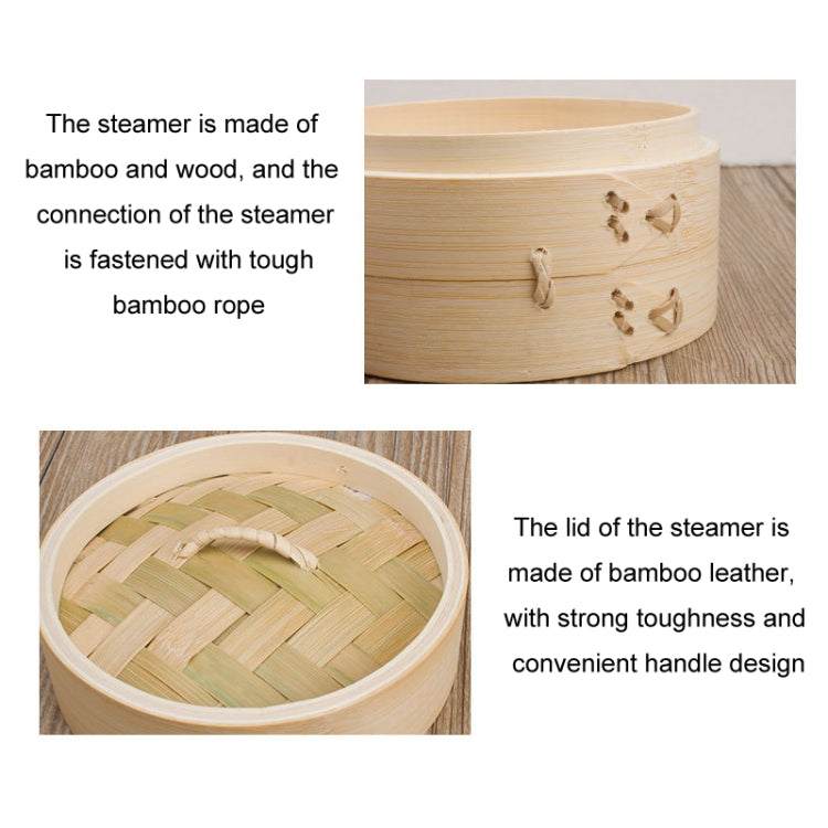 Bamboo Bun Steamer Food Veggie Steamer Basket, 21cm Cover, 21cm Cage, 27cm Cover, 27cm Cage