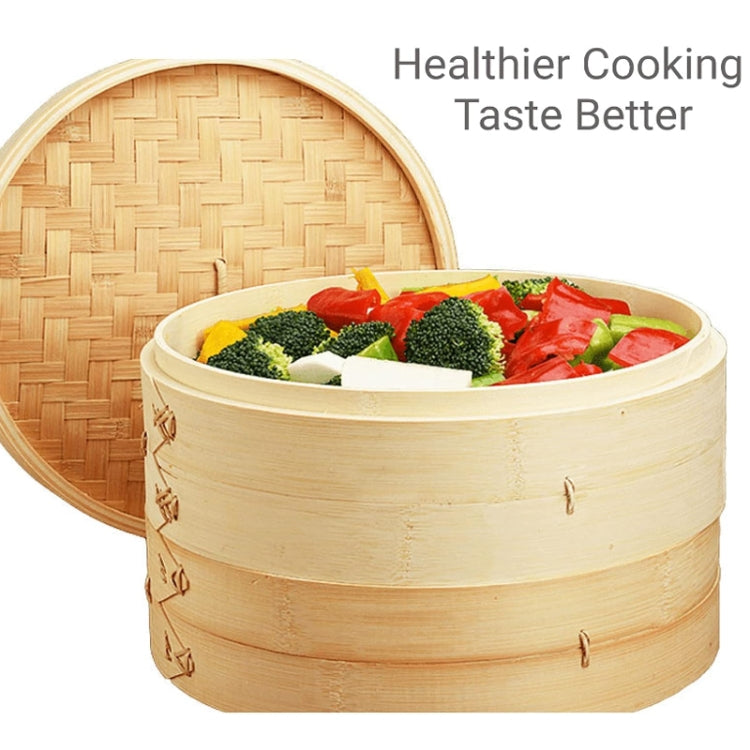 Bamboo Bun Steamer Food Veggie Steamer Basket, 21cm Cover, 21cm Cage, 27cm Cover, 27cm Cage