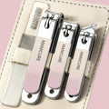 4pcs /Set Stainless Steel Nail Knife Set Household Portable Rotating Bag Nail Cutting Tool, Light Pink, Matcha Green, Dark Green