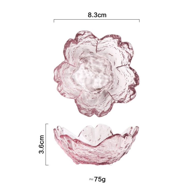 5pcs /Set Hammer Glass Cherry Blossom Dish House Sauce Plate Small Dish, Pink