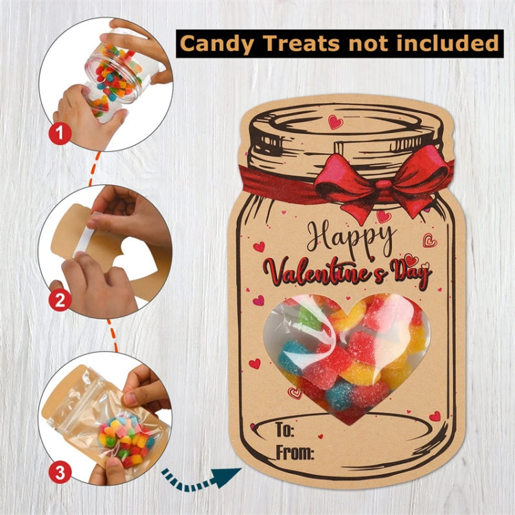 Valentine Day Bottle Shape Greeting Card Holiday Gift Exchange Card Kids Party Favor Message Card, 24pcs /Set