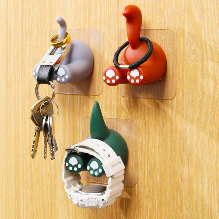 Cartoon Animal Punch-free Hook Traceless Plug Holder Bathroom Cute Toothbrush Hanger, Dinosaur Tail, Cat Tail, Lattice Tail, Pigs Tail, Corgi Tail, Duck Tail