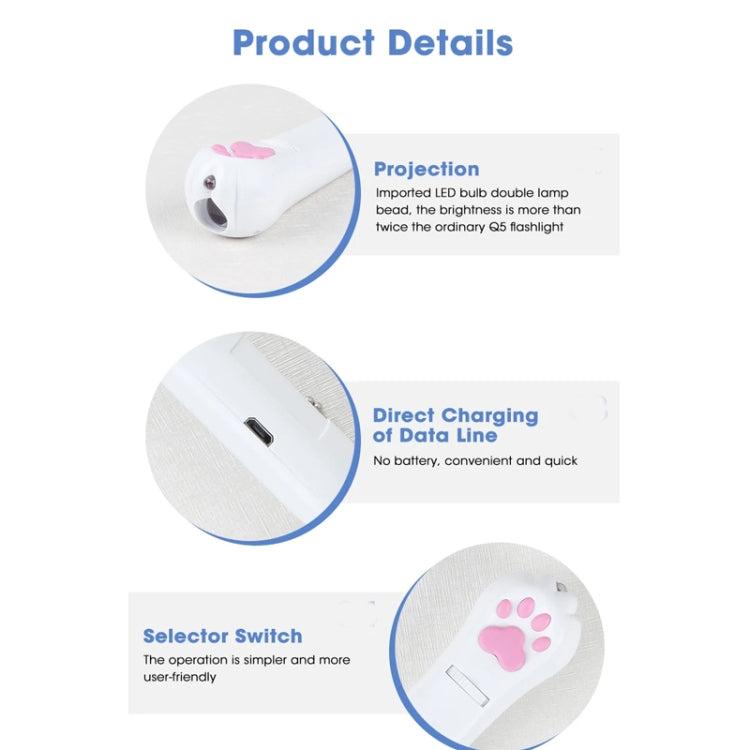 Pet Projection Toy USB Rechargeable LED Pattern Projector Cat Teaser Interactive Toys, A Type-Red Laser+ Green Light, B Type-Red Laser+ Red Light, C Type-UV Light+Green Light, D Type -UV Light+Red Light