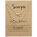 3 In 1 12 Zodiac Signs Necklace Set Retro Alphabet Symbols With Diamonds Jewelry Set, Scorpion Golden, Sagittarius Golden, Capricorn Golden, Taurus Golden, Pisces Golden, Leo Golden, Libra Golden, Cancer Golden, Aquarius Golden, Virgo Golden, Aries Gol...