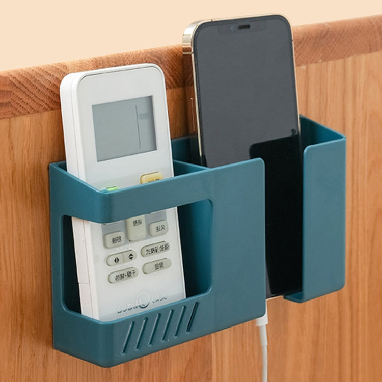 Double Grid Wall-Mounted Storage Box Remote Control Sundries Organizer Mobile Phone Charging Holder, Double Red, Double Yellow, Double Blue
