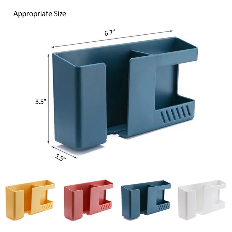 Double Grid Wall-Mounted Storage Box Remote Control Sundries Organizer Mobile Phone Charging Holder, Double Red, Double Yellow, Double Blue
