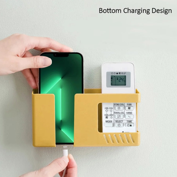 Double Grid Wall-Mounted Storage Box Remote Control Sundries Organizer Mobile Phone Charging Holder, Double Red, Double Yellow, Double Blue