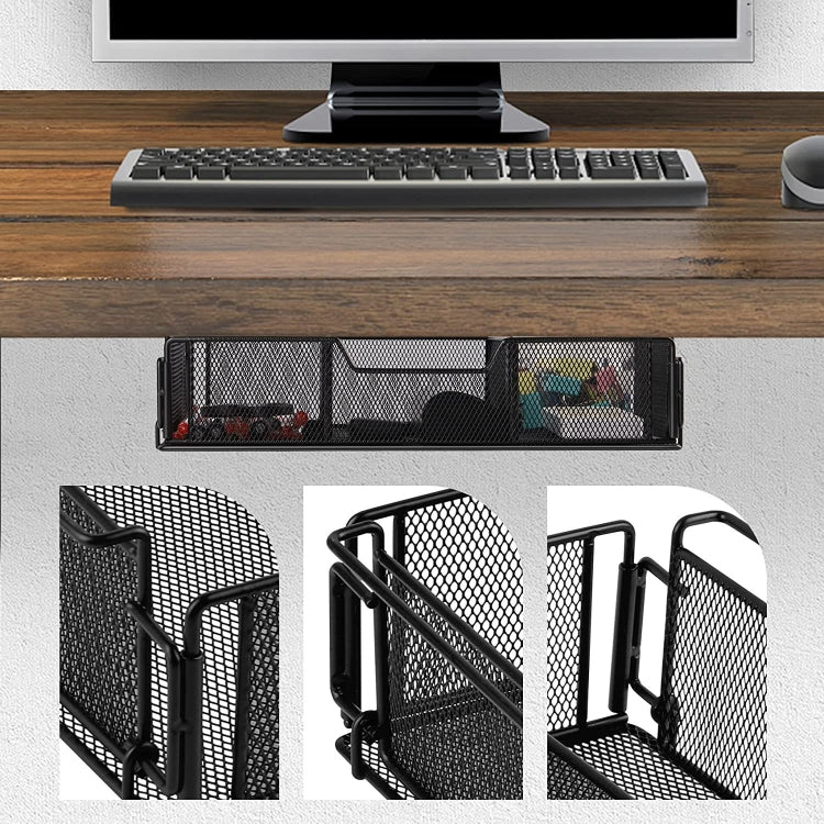 Under Desk Drawer Storage Organizer Desk Hidden Tray for Office Home, Hidden Tray