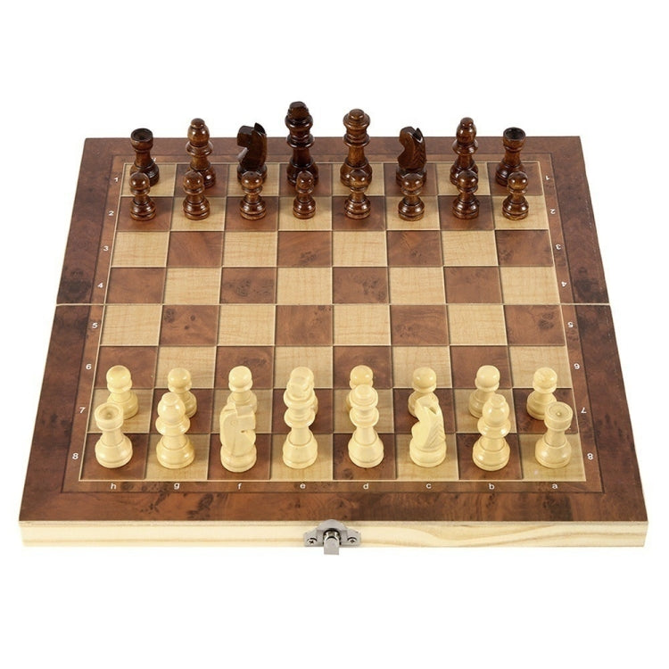 3 In 1 Wooden Chess Set Foldable Chess Board For Kids Adults, 24 x 24cm, 34 x 34cm, 39 x 39cm, 44 x 44cm