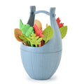 Mini Wheat Fiber Material Tableware Set Snack Dessert Forks, 16pcs Fruit Forks + 1pc Barrel