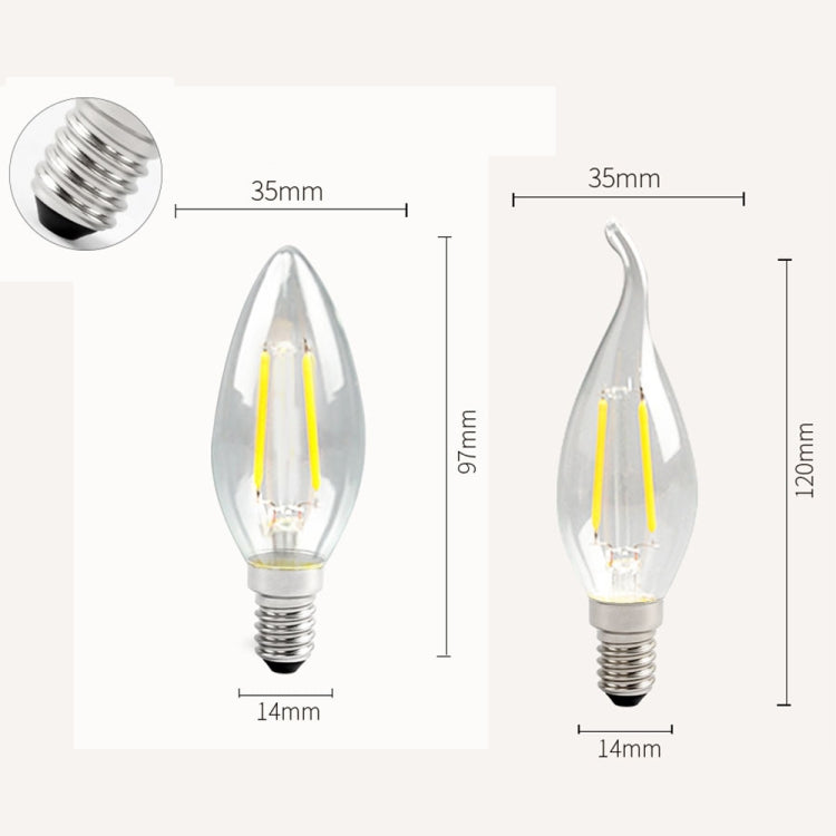 C35 Constant Current Flicker-free LED Highlight Retro Chandelier Lights, Sharp Bulbs E14-2W, Sharp Bulbs E14-4W, Sharp Bulbs E14-6W, Wax Tail E14-2W, Wax Tail E14-4W, Wax Tail E14-6W