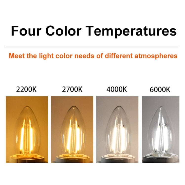 C35 Constant Current Flicker-free LED Highlight Retro Chandelier Lights, Sharp Bulbs E14-2W, Sharp Bulbs E14-4W, Sharp Bulbs E14-6W, Wax Tail E14-2W, Wax Tail E14-4W, Wax Tail E14-6W