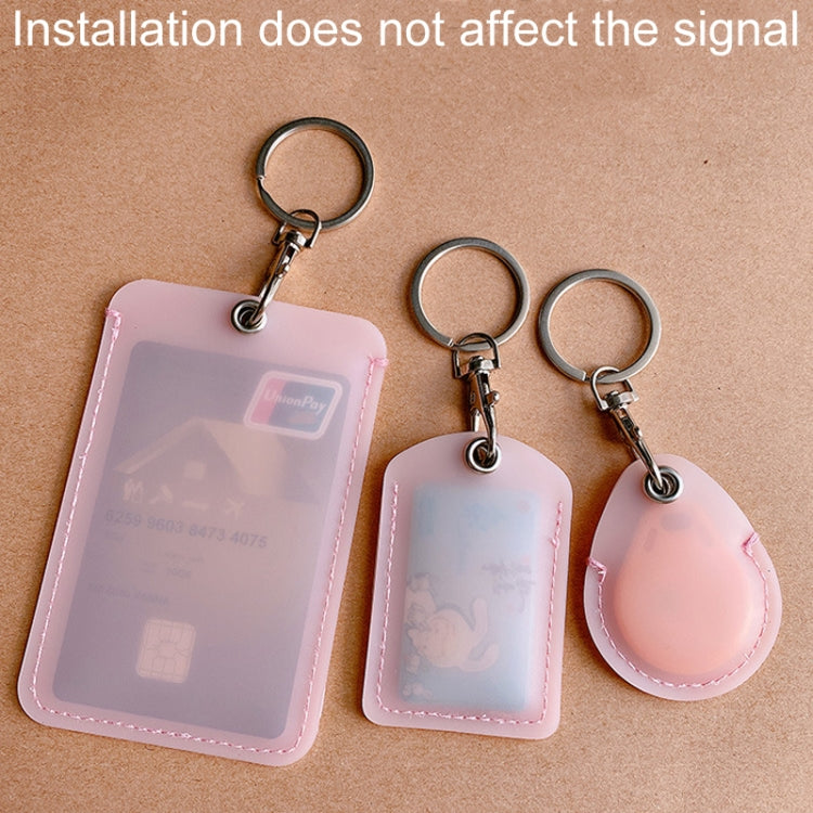 Access Control Elevator Card Holder Proximity Card Protector Keychain With Pull Ring, Water Drop White