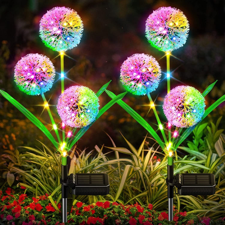 Dandelion Lawn Ground Plug Light Decoration Outdoor Solar LED Garden Lights, 3 Head