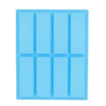8 Grids Rectangular Silicone Handmade Soap Mould DIY Aromatherapy Mould, Light Blue, Purple, Pink