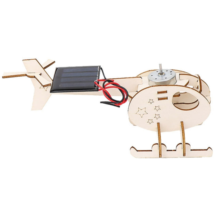 DIY Solar Helicopter Technology Small Production Children Wooden Assembled Aircraft Model, DIY Solar Helicopter