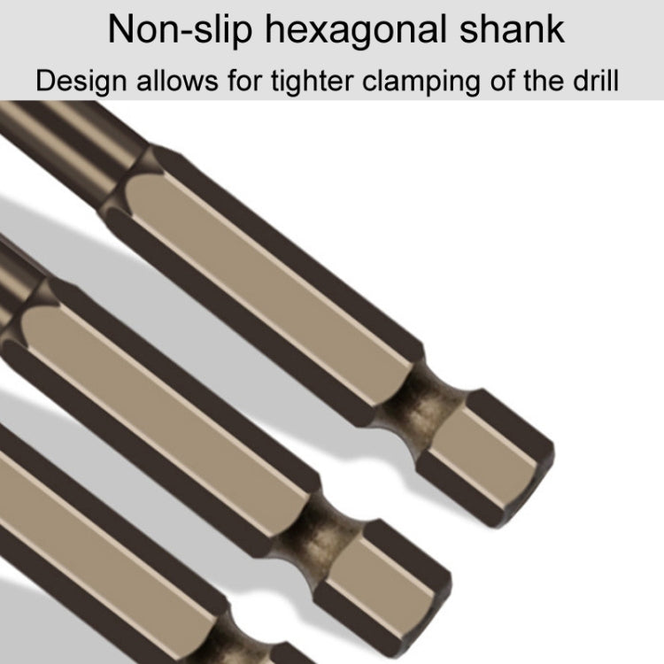 Hexagonal Shank Spiral Flute Cross Alloy Drill Bits Glass Tile Four Edge Drivers, 3mm, 4mm, 5mm, 6mm, 8mm, 10mm, 12mm
