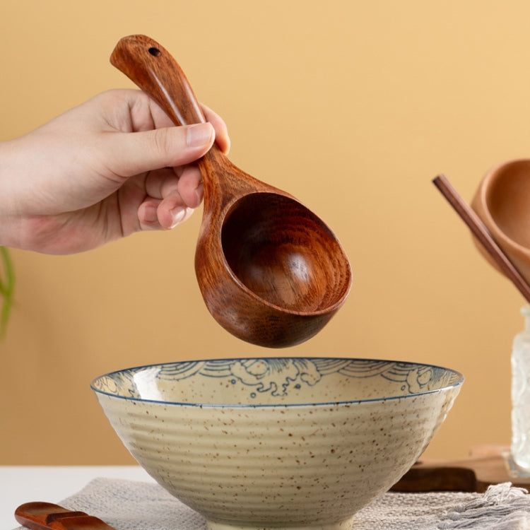 Household Wooden Long Handle Large Soup Spoon Eating Noodle Spoon Water Scoop, Tanoak (Old Lacquer Color), Tanoak (Original Color), Acacia