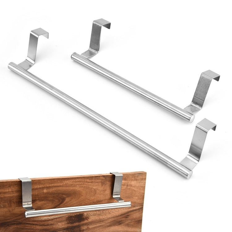 No-Punch Stainless Steel Over Door Towel Rack Cabinet Door Rag Hanging Holder, 23.5cm Silver, 23.5cm Black, 23.5cm White, 36.5cm Silver, 36.5cm Black, 36.5cm White