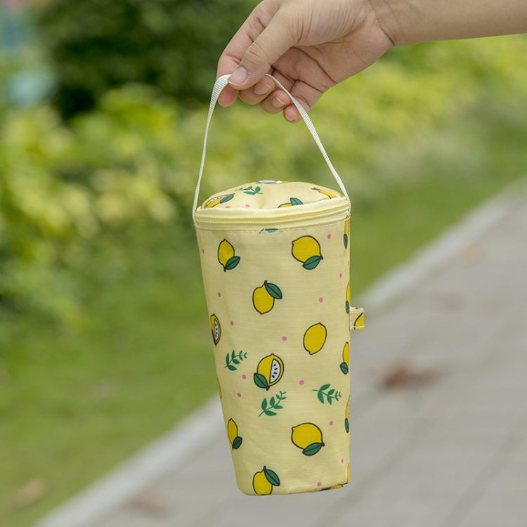 Portable Milk Tea Tote Bag Heat Preservation Eco-friendly Handbag Carrying Insulated Cup Cover, Lemon, Cats, Ice Cream, Bunny
