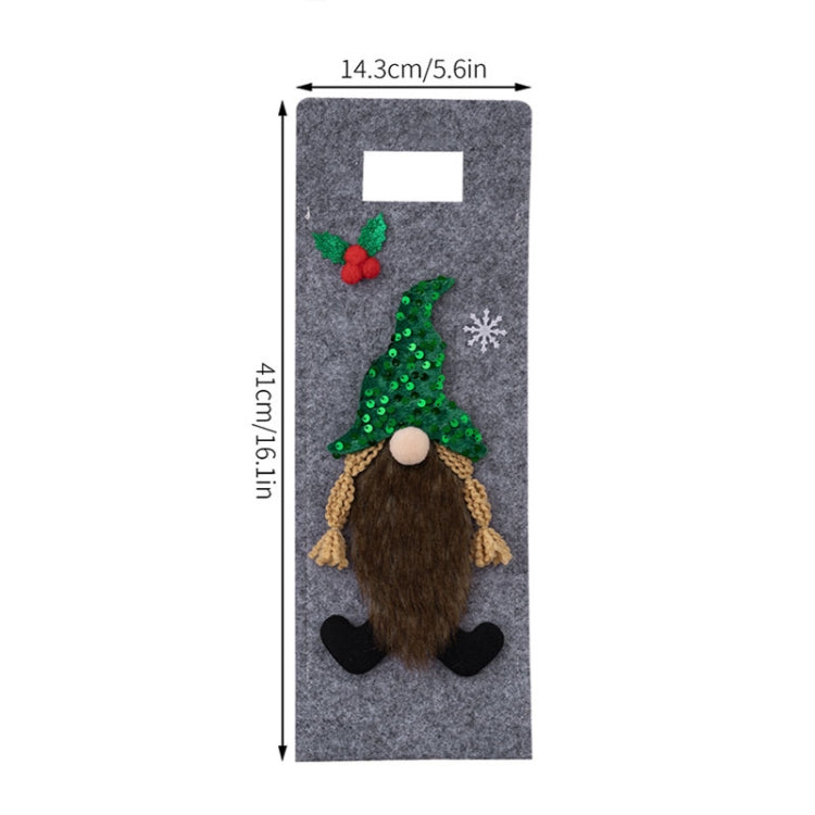 Christmas Cartoon Wine Bottle Cover Holiday Party Decoration Gift Bag, Red, Green, Pink, Black