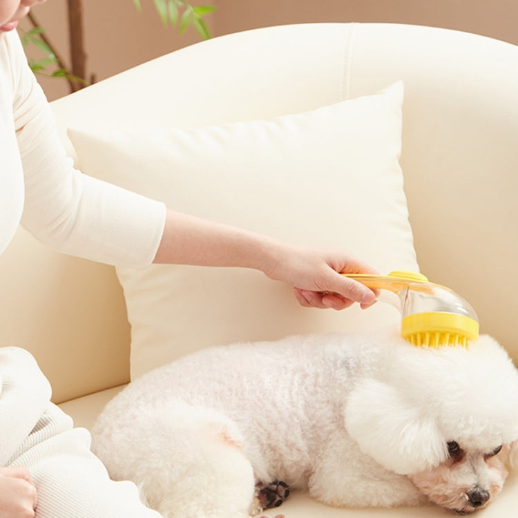 Long Handle Pet Bathing Brush Silicone Dogs Cats Cleaning Massage Brush Grooming Comb, Fine Teeth Yellow, Fine Teeth Blue, Fine Teeth Green, Coarse Teeth Yellow, Coarse Teeth Blue, Coarse Teeth Green