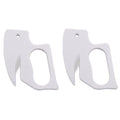 2pcs Multi-purpose Paper Cutting Stainless Steel Blade Letter Opener, White, Black
